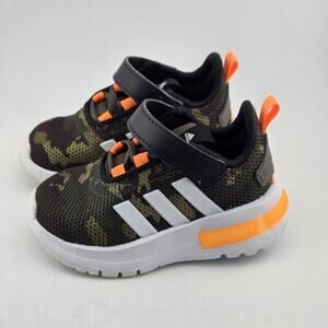 Adidas Racer TR23 Camo Toddler Size 5K IF0207 Green Camouflage Orange Black